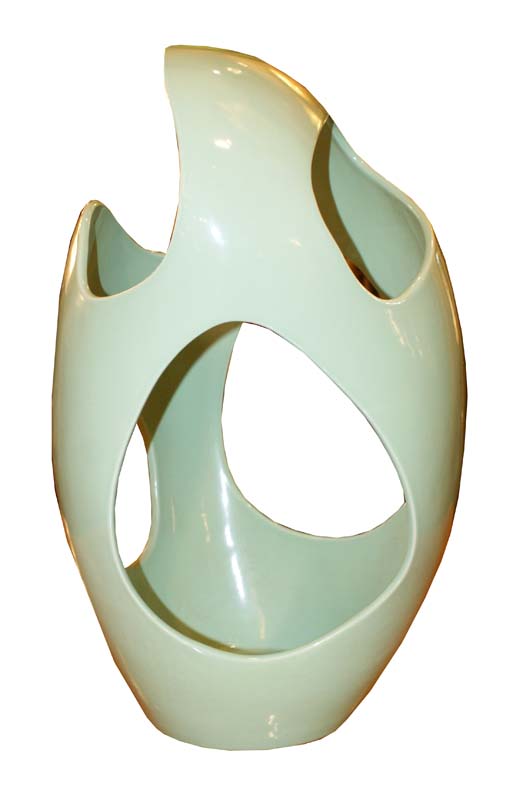 Antonia campi: Vaso in ceramica Design Verde c 33 del XX Secolo Opera d'arte esemplare - Robertaebasta® Art Gallery opere d’arte esclusive.